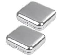 NIYANGLE 2 pezzi Mini posacenere portatile: posacenere tascabile quadrato in acciaio inossidabile - contenitore per cenere di per viaggi all'aperto e in auto