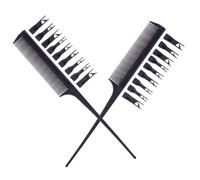 NIYANGLE 2 Pezzi Pettine Professionale per Chioma Denti Mobili in Plastica Nera, Multiuso e Compatto, per Tintura e Acconciature in Salone e Uso Domestico