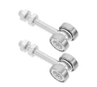 NIYANGLE 2 Pezzi Ruota per Porta Scorrevole, Rullo di Sospensione per Porta Pieghevole, Lega Argento, Diametro Esterno 24mm, Cuscinetto Doppio, per Porte Armadio e Serra da Giardino