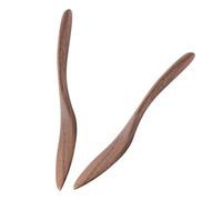 NIYANGLE 2 Pezzi Spatola in Legno di Noce per Burro Manico Comodo, Raschietto Pratico per Ketchup, come Accessorio la Casa e Utensile da Cucina