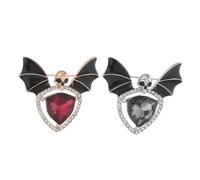 NIYANGLE 2 Pezzi Spilla Gotica da Donna a Forma di Teschio e Pipistrello in Lega, Stile Punk Unico, Può essere Indossata come Spilla o Fermacravatta per Feste di Halloween e Cosplay