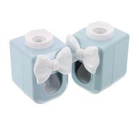 NIYANGLE 2 pezzi Spremi-dentifricio a forma di cartone animato per bambini, dispenser automatico di dentifricio da parete, simpatico porta-organizzatore da bagno con fiocco per bambini
