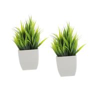 NIYANGLE 2 Piccole Piante Artificiali in Vaso Foglie di Aloe Vera Bonsai Finti da Interno per Decorazioni Casa Soggiorno Ufficio e Scrivania Piante Finte Resistenti allo Sbiadimento e