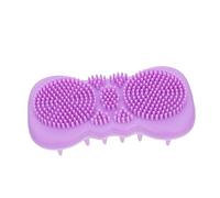 NIYANGLE 2 Pz Spazzola Per Shampoo in Silicone Spazzola Per Vasca Da Bagno Per La Schiena Per La Pulizia Del Corpo Viola Bambino Gel Di Silice Per La Testa Terme