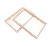 NIYANGLE 2 Set Cornice in Legno Vetro Organico Trasparente per Dipinti | Protegge e Valorizza Opere, Adatta a Soggiorno e Scrivania, Finitura Marrone, per Esposizione Ordinata