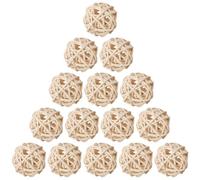 NIYANGLE 20 Palline di Rattan Naturale 3 Cm per Aromaterapia, Riempitivi per Vasi e Decorazione Casa, Accessori Decorativi in Vimini per Uso Interno ed Esterno