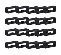 NIYANGLE 20 Pezzi Anello Fermacinturino da 22mm in Silicone Nero | Resistente All'usura, Antiscivolo, Facile da Sostituire, Accessorio Compatto per Cinturini da Orologio