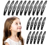 NIYANGLE 20 Pezzi Clips Chioma in Metallo Nero Rivestimento in Silicone Antiscivolo, Accessori per Acconciature Chioma Donna, Set 10 Medi e 10 Grandi, Fermagli Hair Clip Resistenti