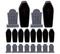 NIYANGLE 20 Pezzi Decorazioni Lapidi in Resina per Cimitero Halloween, Mini Lapidi Leggere per Giardino, Decorazioni Spettrali per Feste a Tema Casa Infestata Colore Casuale