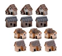 NIYANGLE 20 Pezzi Mini Villaggio in Resina 20 Casette Decorative in Miniatura per Giardino delle Fate, Ornamenti Paesaggistici in Muschio per Interni ed Esterni, Accessori Artigianali