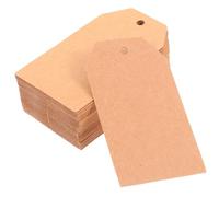 NIYANGLE 200 Pezzi Etichette Carta Kraft Vuote con Preforato Tag Appesi Punta per Artigianato e Identificazione Pacchi Resistenti e Facili da Scrivere per Regali e Bomboniere