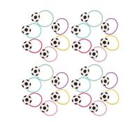 NIYANGLE 24 Pezzi Elastici per Chioma Tema Calcio per Bambine con Design Giocoso e Materiale Plastico e Gomma, Facile da Portare e Adatti a Feste e Scuola