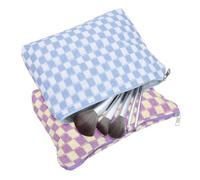 NIYANGLE 2pezzi Borsa Cosmetica Con Cerniera Porta Assorbenti Elegante e Pratica Di Sacchetti Per Trucco e Mestruo Stile Checkered Per Viaggi e Uso Quotidiano