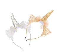 NIYANGLE 2pezzi Cerchietti Forma di Unicorno Accessori per Capelli Unici Copricapo Chic per Feste Copricapo Creativo per Ragazzo Ragazza e Adulti