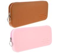 NIYANGLE 2pezzi Contenitore Pennelli Trucco in Silicone Borsa Da Viaggio Per Trucchi Donna Custodia Portatile Per Pennelli Da Trucco Per Viaggi Palestra e Turismo