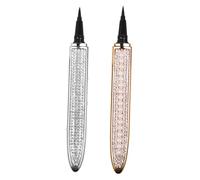 NIYANGLE 2pezzi Eyeliner Adesivo Resistenti al Sudore Brillantini per Trucco Occhi Kit di Penna Eyeliner Setoso Facile da Usare per Donna