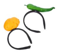 NIYANGLE 2pezzi Fasce per Capelli Vegetali Leggere e Comode Cerchietti Simulazione Peperoncino e Patata per Donna e Ragazze Accessori Decorativi per Halloween e Feste Tema
