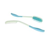 NIYANGLE 2pezzi Pettine Ergonomico Con Manico Lungo Plastica Per Lunghi Comodo Per Anziani e Pazienti Massaggiante Adatto Per Bagnati e Asciutti