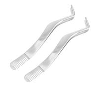 NIYANGLE 2pezzi Pinzette di Precisione Curve per Extension Ciglia in Acciaio Inossidabile Pettine per Ciglia Finte Fai da Te