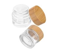 NIYANGLE 2pezzi Pz Barattoli Di Trasparente Con Coperchi Legno Per Crema Contenitori Ricaricabili Per Lozioni e Cosmetici Per Viaggi e Uso Quotidiano