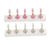 NIYANGLE 2sets Acrilico Per Unghie Stand Per Nail Art Con Base Per Esposizione Unghie Artificiali e Tecniche Manicure