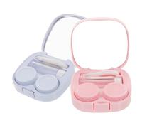 NIYANGLE 2sets Custodie Per Lenti Contatto Portatili Scatole Scomparti Impermeabili Design Compatto Per Viaggi e Uso Quotidiano
