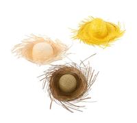 NIYANGLE 3 Pezzi Cappello di Paglia Hawaiano Unisex Estivo Design Versatile e Qualità Artigianale Intrecciata per Feste a Tema e Decorazioni Tropicali