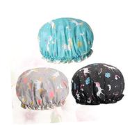 NIYANGLE 3 Pezzi Doccia Impermeabili Cartoon Unicorno Design Doppio Grigio e Protezione per Durante Bagno e Spa