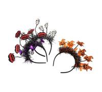 NIYANGLE 3 Pezzi Halloween Skull Pumpkin Vampire Headbands Spooky Hair Accessories Soft Comfortable Party Costume For Adults And