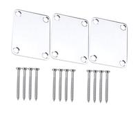 NIYANGLE 3 pezzi Piastra di Rinforzo Manico Chitarra Elettrica e Basso in Argento con Viti Accessorio Robusto e Durevole per Collegamento Neck Joint