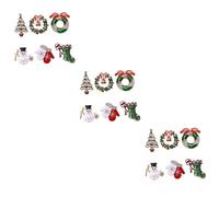 NIYANGLE 3 Set Da 6 Pezzi Spilla natalizia party natale regalini natale spilla di buon spille natalizie vintage perni spillo forniture ie accessorio per costume io lega
