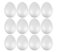 NIYANGLE 30 Pezzi Uova Finte in Schiuma Bianche Rotonde, Riutilizzabili e Resistenti, Decorazioni Creative per Festa di Pasqua e Pittura e Famiglie
