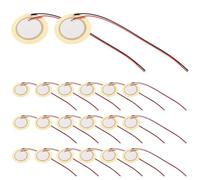 NIYANGLE 35 Dischi Piezoelettrici con Cavi 27mm, Cicalino Piezoelettrico Attivo e Passivo, Trasduttore Sonoro per Trigger Microfono e Batteria Elettronica, Sensore Sonoro per Strumenti