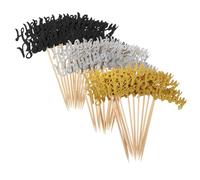 NIYANGLE 36 Pezzi Topper per Torta di Compleanno in Carta e Legno, Decorazioni Riutilizzabili e Leggere per Feste Indoor e Party Design Unico e Creativo