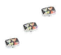 NIYANGLE 3Pcs Per L'Organizzatore Organzier Piccola Pillola Vitamina Astratta Stoccaggio Pesce Vano Pianificatore Droga Scomparti Viaggio Quotidiano Pieghevole Cartone Animato Tavolette