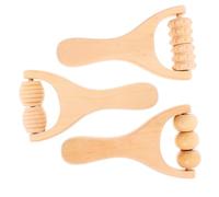 NIYANGLE 3pezzi Massaggiatore Legno Rulli Manuale Per Massaggio Corpo Rilascio Tensione e Miglioramento Circolazione Strumento Per Schiena Gambe e Collo