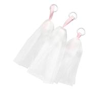 NIYANGLE 3pezzi Sacchetti Per Sapone Esfolianti in Rete Borsa Resistente Per Corpo e Viso Rete Morbida Per Pulizia Design Con Coulisse Facilmente Chiudibile