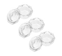 NIYANGLE 3pezzi Vetro e Cristallo Acrigels Contenitori per Liquido per Unghie con Coperchio per Conservazione e Decorazioni Fai da Te