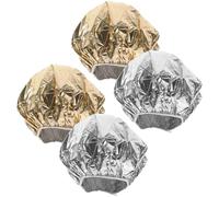 NIYANGLE 4 Pezzi Cappello in Stagnola per Trattamento Chioma Isolamento Termico e Fascia Elastica, Berretto per Cura e Protezione del Capelluto in Spa e Messa in Evidenza