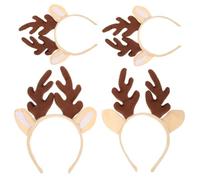 NIYANGLE 4 Pezzi Cerchietto Natalizio con Cervo Accessorio Festivo per Feste Cosplay e Speciali per Doni e Decorazioni per Donne