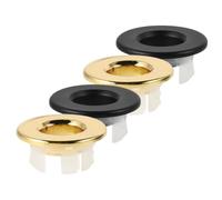 NIYANGLE 4 Pezzi Copertura Struttura Cava, Superficie Liscia in Rame e Abs Riduce Rumore, Facile Installazione per Troppo Pieno Lavabo Rotonda 22-24mm per Bagno e Hotel