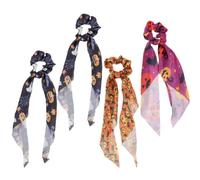 NIYANGLE 4 Pezzi Elastici per Chioma Motivo Scheletro e Spiriti per Halloween, Fascia Elastica in Poliestere e Spandex, per Feste e Shopping, Accessori per Chioma Donna Stili multipli