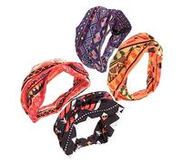 NIYANGLE 4 Pezzi Fasce Africane Retro per Donne Fasce Elastiche per Yoga e Allenamento Design Antiscivolo e per Stile