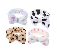 NIYANGLE 4 Pezzi fascia per barrette fermacapelli hair bow scrunchies bandana doccia annodato fasce per la testa impacchi per la testa della spa fascia facciale vello di corallo