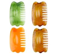 NIYANGLE 4 Pz Pettine Da Massaggio Meridiano Strumento Di Massaggio Del Cuoio Capelluto Pettine Raschiante Guasha Pettine Guasha Resina Modellazione Pettine Per Cuoio Capelluto