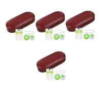 NIYANGLE 4 Set custodia per gli occhiali Astuccio lenti contenitore per occhiali organizer per il trasporto degli occhiali custodia per occhiali Casi per occhiali da uomo vello fine rosso