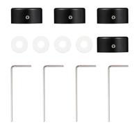 NIYANGLE 4 set Tappi in Lega di Alluminio per Interruttore a Piede Effetti Chitarra con Protezione Interna in Gomma per Pedaliera Nero