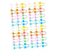 NIYANGLE 48 pezzi Tappi Cannuccia Silicone Riutilizzabili Coperture Antipolvere Resistenti per Cannucce Riutilizzate per Picnic e Raduni Familiari