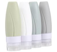 NIYANGLE 4pezzi Bottiglia in Silicone Per Viaggi Contenitore Per Flacone Per Lozione Riutilizzabile Per Shampoo Bagnoschiuma Detergente Viso Tonico Viso Mani Solare Per Viaggi Sport Attivit