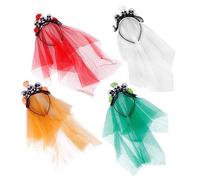 NIYANGLE 4pezzi Fascia Per Rete Per Halloween Decorazione Per Teschio e Accessori Per Cosplay